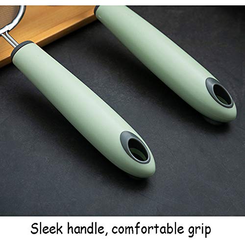 QLSN Colador Acero Inoxidable Malla Fina, Tamizar Tamices Strainer Pasta Colander Cocina Cedazos,Filtro Tamiz Jugo De Leche De Soja Kitchen Home Mini Cuchara para Fugas 2Pcs. L