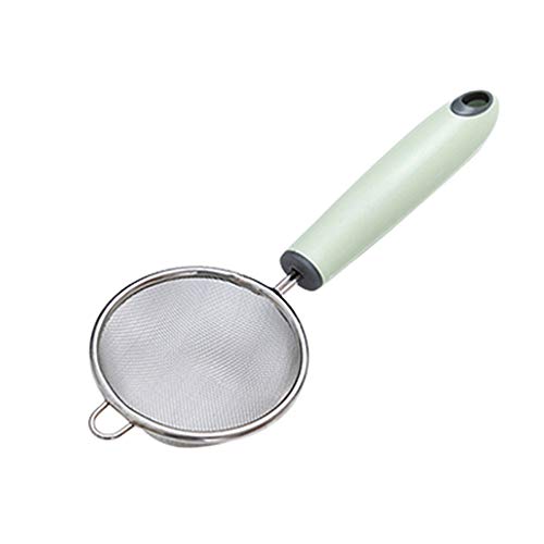 QLSN Colador Acero Inoxidable Malla Fina, Tamizar Tamices Strainer Pasta Colander Cocina Cedazos,Filtro Tamiz Jugo De Leche De Soja Kitchen Home Mini Cuchara para Fugas 2Pcs. L