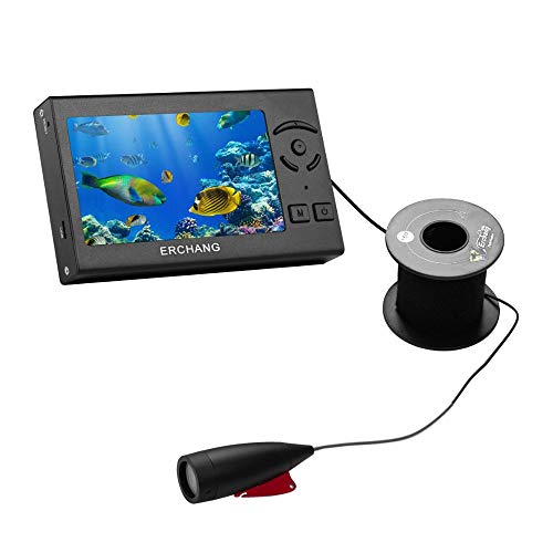 QOUP Buscador de Peces de 4,3 Pulgadas, con Luces LED Brillantes 8, la visión Nocturna HD, Profundidad de localización inalámbrica Sonar, por Lago, río, mar y Otro Ambiente de la Pesca