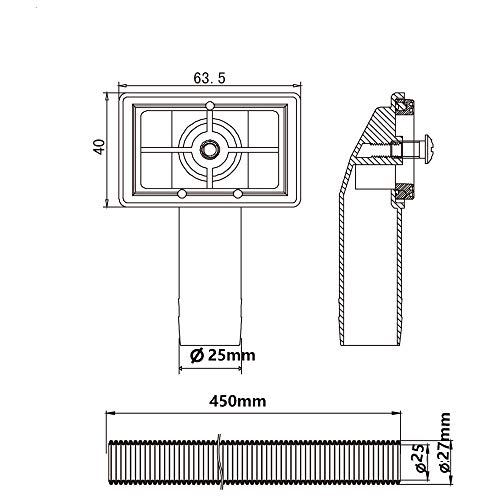 Qrity Colección de fregadero de doble cubeta de acero inoxidable, kit de coladores de desechos para fregadero de cocina de 110 mm con rebosadero cuadrado de 1½"