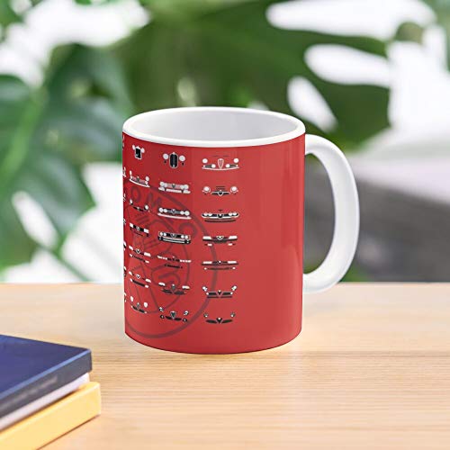 Quadrifoglio 6C 4C 24Hp Milano Alfa 8C Romeo La Mejor Taza de café de cerámica de mármol Blanco de 11 oz