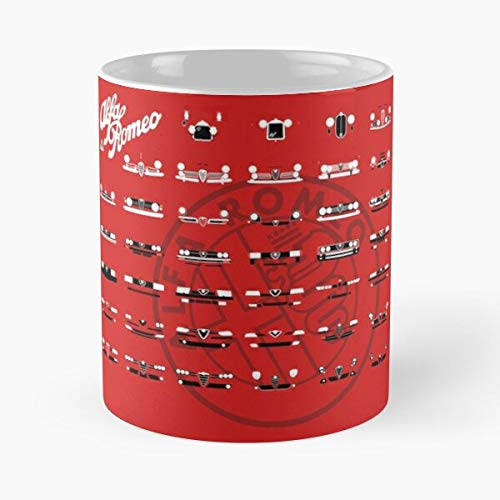 Quadrifoglio 6C 4C 24Hp Milano Alfa 8C Romeo La Mejor Taza de café de cerámica de mármol Blanco de 11 oz