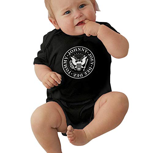 Queen Elena Ramones Logo, enterito para bebé, Mono para niño y niña, Color Puro algodón Negro Negro (0-3 Meses