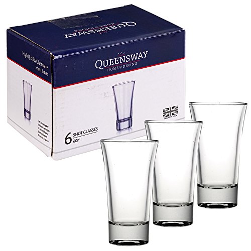 Queensway® - Vasos de chupito de 60 ml, para whisky, vodka, tequila y otras bebidas alcohólicas, 12 Shot Glasses