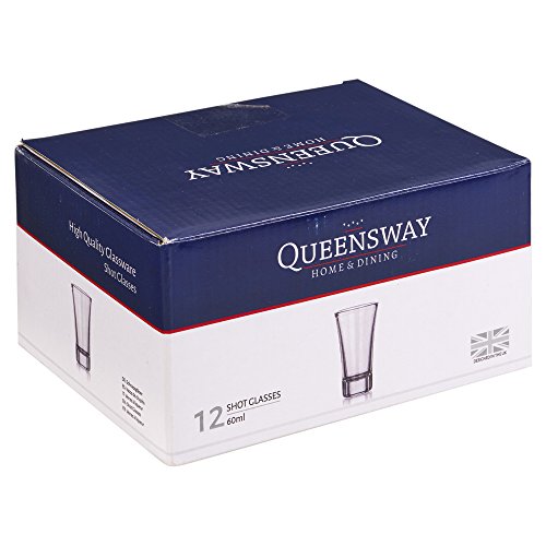 Queensway® - Vasos de chupito de 60 ml, para whisky, vodka, tequila y otras bebidas alcohólicas, 12 Shot Glasses