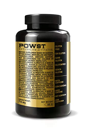 Quemagrasas Potente y Rápido, Termogénico acelerador de Metabolismo, para Hombre/Mujer, 120 Cápsulas para adelgazar. POWST