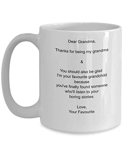 Querida abuela, gracias por ser mi abuela, taza de cerámica, colección de tazas de porcelana blanca para bebidas calientes, café, té, taza/taza