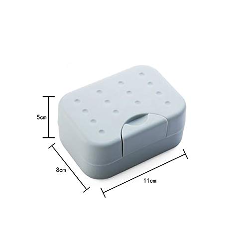 Queta Jabonera, 2pcs Caja Sellada de Jabón, Portátil Contenedor de Jabón, Ideal para Hogar/Viaje/Viajes de Negocios/al Aire Libre (2 * Saco con Cordón y 2 * Gancho Adhesivo) (Rosa+Azul)