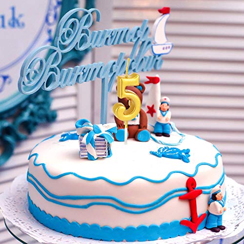 Queta Velas Cumpleaños, 10 PCS Velas de Tarta de Cumpleaños Número de 0 a 9 Decoración de la Torta para Fiesta (Dorado)