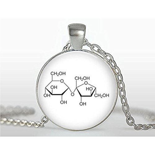 Química – Collar sacarosa necklace- – Collar de molécula de azúcar lámpara colgante de cristal