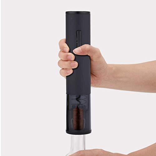 QZ Abrebotellas Eléctrico de Acero Inoxidable, Tapa Inferior Desmontable, con Cortador de Papel, Abrebotellas Eléctrico de Batería Seca de Aluminio, Negro, a