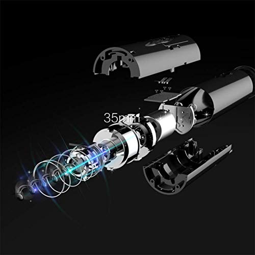 QZ Abrebotellas Eléctrico de Acero Inoxidable, Tapa Inferior Desmontable, con Cortador de Papel, Abrebotellas Eléctrico de Batería Seca de Aluminio, Negro, a