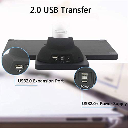Rabbfay Alto Velocidad Portátil USB Escáner, con LOC Función 18 Millón HD Pixeles Cámara con LED Ligero, Capturar Talla A4, Ajustable Altura USB para Oficina y Educación,A