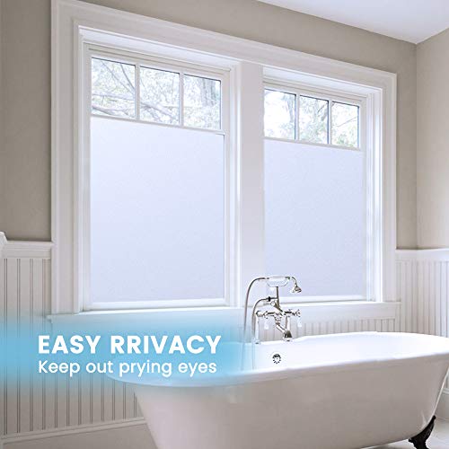 rabbitgoo Vinilo para Ventana Privacidad Lámina Adhesiva Pegatina Translúcida Adhesiva Decorativa del Vidrio Autoadhesiva con Electricida Estática Esmerilado Control de Calor y Anti UV 44.5 * 300CM