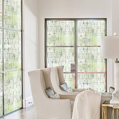 rabbitgoo Vinilos Ventana Protector Privacidad Pegatina Película Cristal Laminas Anti 96% UV Calor Translucido Fácilmente Adhesiva Decorativa Reutilizar para Baño Cocina Oficina de Cruz 90x200CM