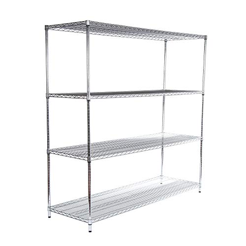 Racking Solutions - Estanteria de Cromo/Sistema de Almacenamiento de Acero, Calidad Comercial, Cargas Pesadas, Capacidad de Carga Total 1200kg (5 Niveles 1838mm Al x 1822mm An x 609mm Pr)