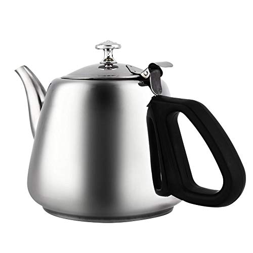 Raguso hervidor de té Resistente al Calor, Tetera de Acero Inoxidable para Estufa, Tetera de Acero Inoxidable de Uso prolongado de Moda, Oficina para la Cocina del(1.5L with Filter)