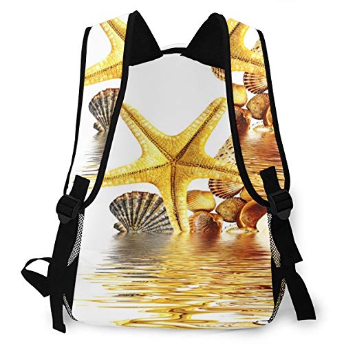 RAHJK Mochila Tipo Casual Mochila Escolares Mochilas Estilo Impermeable para Viaje De Ordenador Portátil hasta 14 Pulgadas Playa Bañarse SPA Mar Amarillo
