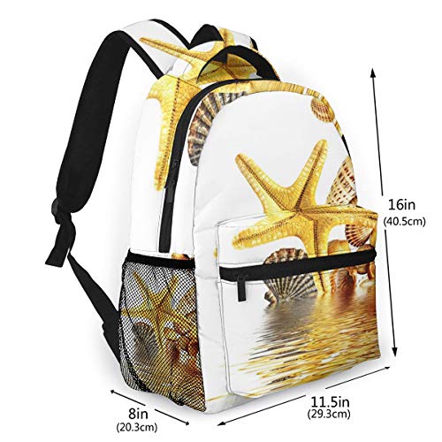 RAHJK Mochila Tipo Casual Mochila Escolares Mochilas Estilo Impermeable para Viaje De Ordenador Portátil hasta 14 Pulgadas Playa Bañarse SPA Mar Amarillo