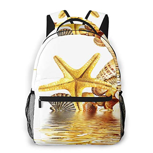 RAHJK Mochila Tipo Casual Mochila Escolares Mochilas Estilo Impermeable para Viaje De Ordenador Portátil hasta 14 Pulgadas Playa Bañarse SPA Mar Amarillo