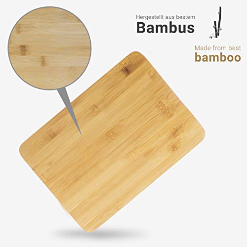 Rahmenlos - Tabla para cortar (bambú, con grabado), bambú, Guten Appetit, 32 x 23 x 1