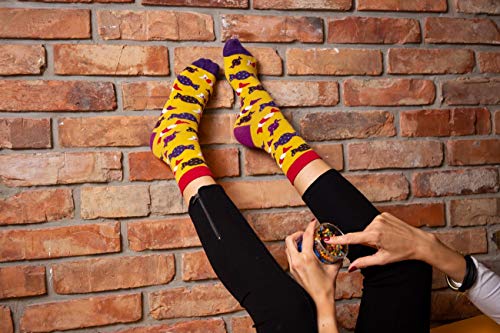 Rainbow Socks - Hombre Mujer Calcetines Oscuros Dulces Graciosos - 3 Pares - Bunuelo Crema Pastel Caramelos - Talla 36-40