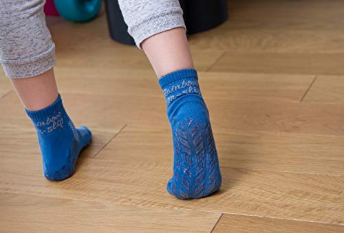 Rainbow Socks - Niño Niña Deporte Calcetines Antideslizantes ABS de Algodón - 6 Pares - Blanco Violeta Gris Azul Marino Negro Jeans - Talla 30-35