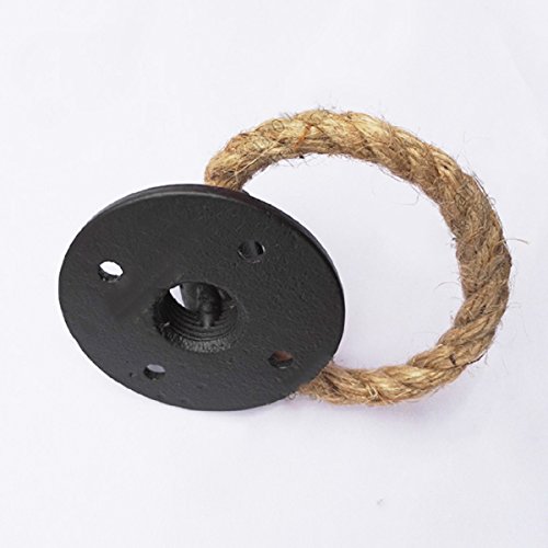 Raing Morden Simple manija de Puerta de Pipa de Hierro con aldaba con Cuerda Despliegue de Puerta de Estilo Industrial de la Industria para Pomo de Puerta Interior