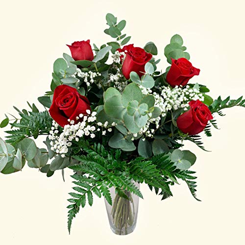 RAMO DE 6 ROSAS ROJAS NATURALES - ENTREGA EN 24 HORAS - FLORES FRESCAS