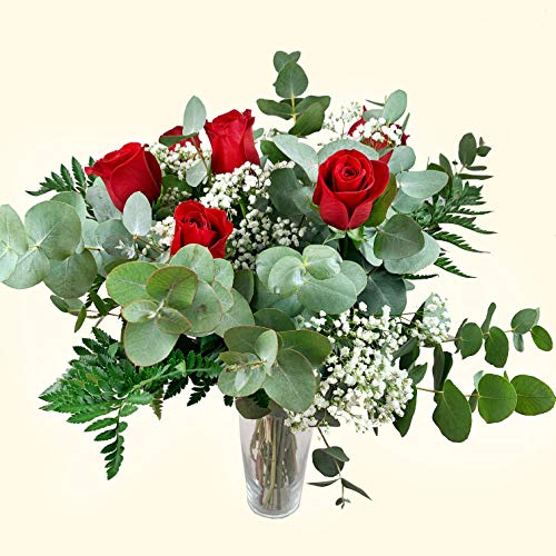 RAMO DE 6 ROSAS ROJAS NATURALES - ENTREGA EN 24 HORAS - FLORES FRESCAS