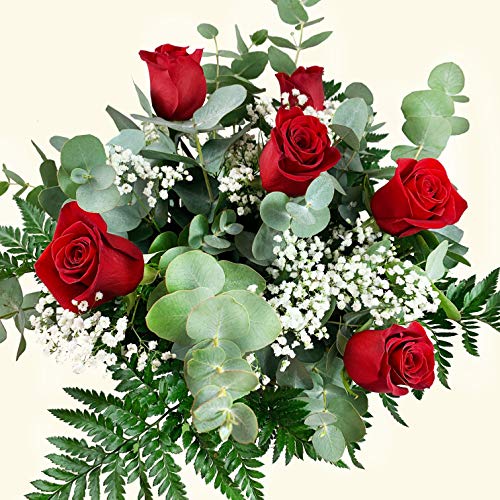 RAMO DE 6 ROSAS ROJAS NATURALES - ENTREGA EN 24 HORAS - FLORES FRESCAS