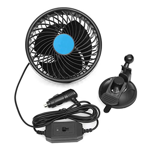 RanDal Dc 12V / 24V Ventilador De Enfriamiento De Aire De 6 Pulgadas Mini Ventilador Giratorio Con Lechón Vehículo Automático De Bajo Ruido - 12V
