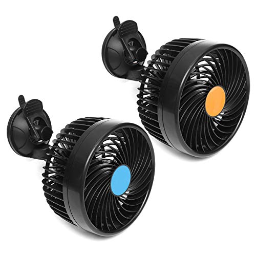 RanDal Dc 12V / 24V Ventilador De Enfriamiento De Aire De 6 Pulgadas Mini Ventilador Giratorio Con Lechón Vehículo Automático De Bajo Ruido - 12V