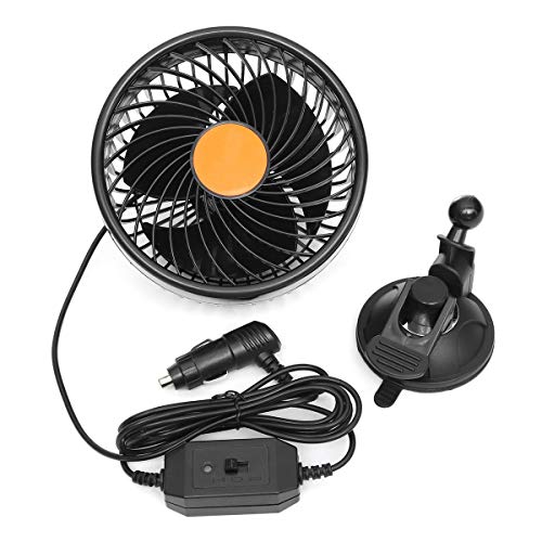 RanDal Dc 12V / 24V Ventilador De Enfriamiento De Aire De 6 Pulgadas Mini Ventilador Giratorio Con Lechón Vehículo Automático De Bajo Ruido - 12V