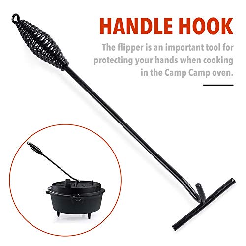 ranninao Levantador de Tapa para Horno holandés 26 cm póker Olla de Hierro Fundido Mango de Gancho Parrilla de Camping Accesorios de Cocina para Horno holandés, Olla, hervidor de Agua, ollas wonderful