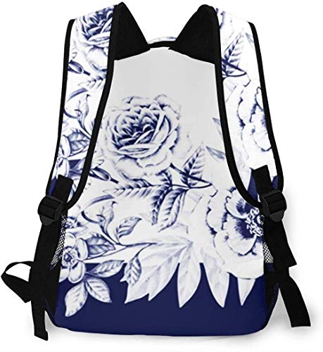 Rapidor Mochila Escolar para Adolescentes, jóvenes, niños, Hombres, Mujeres, Resistente al Agua, Mochilas, Mochilas, Mochila de Viaje Informal, Rosa, peonía, claveles, Flor