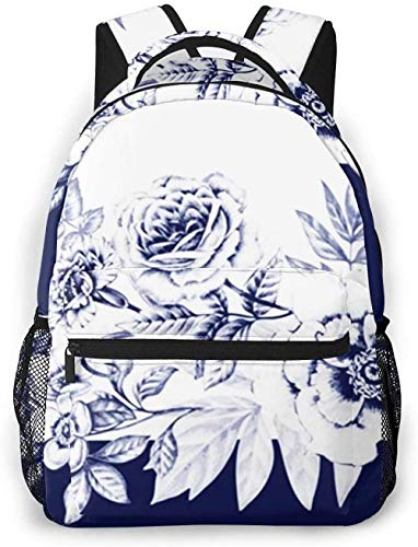 Rapidor Mochila Escolar para Adolescentes, jóvenes, niños, Hombres, Mujeres, Resistente al Agua, Mochilas, Mochilas, Mochila de Viaje Informal, Rosa, peonía, claveles, Flor