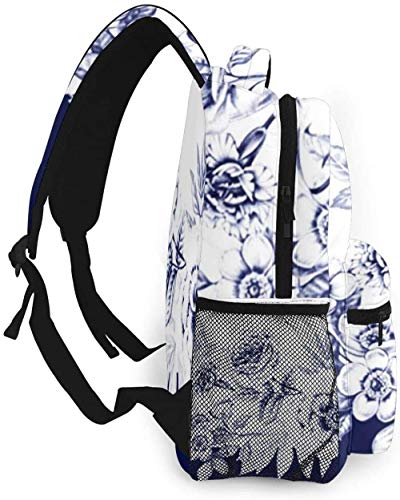 Rapidor Mochila Escolar para Adolescentes, jóvenes, niños, Hombres, Mujeres, Resistente al Agua, Mochilas, Mochilas, Mochila de Viaje Informal, Rosa, peonía, claveles, Flor