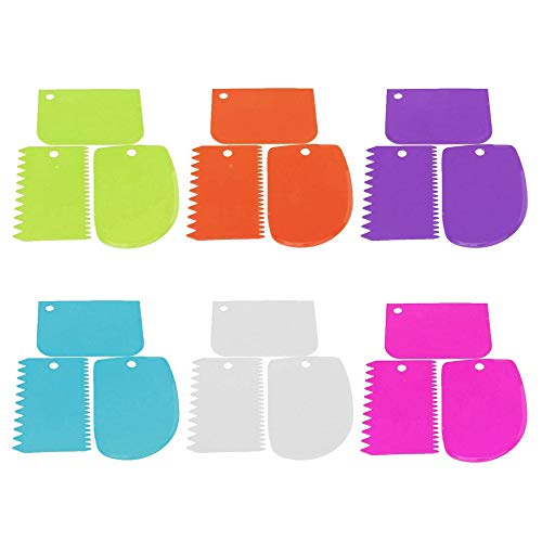 Raspador de Borde Recto - Rascador de Crema de Borde de Dientes Irregulares duraderos Espátulas de plástico para Hornear Pastel Reutilizable Herramientas de decoración de Pastel más Suaves - Verde