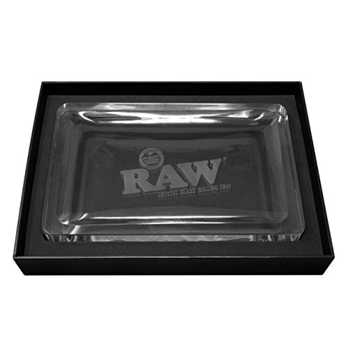 RAW - Bandeja de cristal (27,5 x 17,5 x 3 cm), color negro