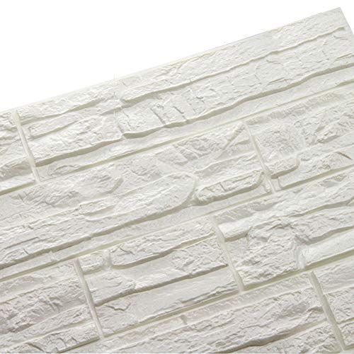 Ray-Velocity 3D Ladrillo Pegatina Pared Autoadhesivo Panel Pared Impermeable 3D DIY Wall Stickers Moderno Blanco Decorativo pare Cocina, baño, dormitorio, oficina, fondo TV 60 * 60CM