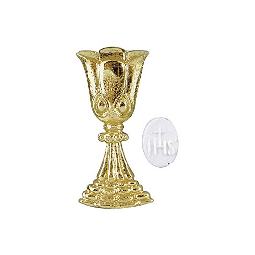 Rayher 3120006 Cera Diseño: Cáliz + Hostia, 6 cm, Unidades. 1 Pieza, Oro