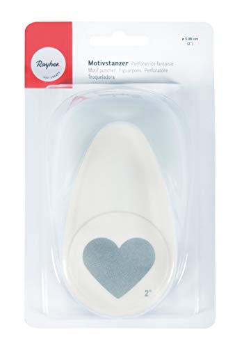Rayher – Motivo Corazón Perforadora, plástico, Naranja, ø 5cm (2'')