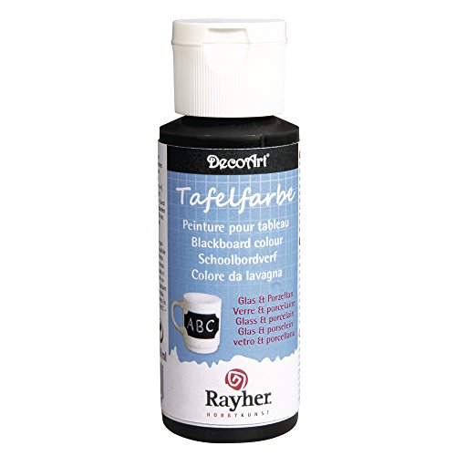 Rayher Pintura para Pizarra Vidrio y Porcelana, Negro, Botella 59ml