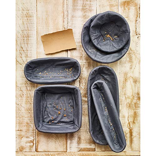 RBV Birkmann, 700666, Laib und Seele, Bezug für Gärkörbchen, länglich, Klein 700666-Funda para cestas de fermentación (tamaño pequeño), diseño de LAI y Lago, algodón, Gris, 25 cm x 18 cm x 1 cm