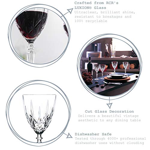 RCR Crystal Orquesta Cortar Vidrio Copas de Vino Copas Set - 290 ml - Pack de 6