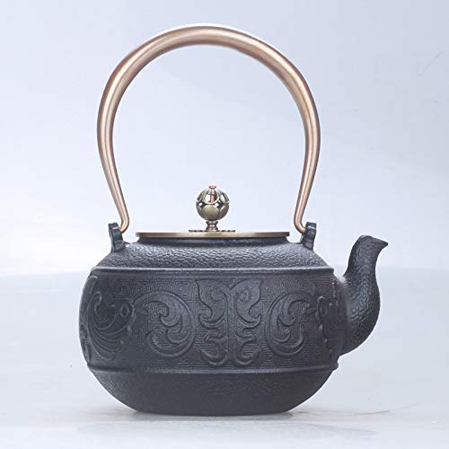 RDSUL Tetera Tetera de Hierro Fundido Tetera marmita de cocción Tetera Retro del Arte del Hierro Talla Familia té de la Tarde 1.4L