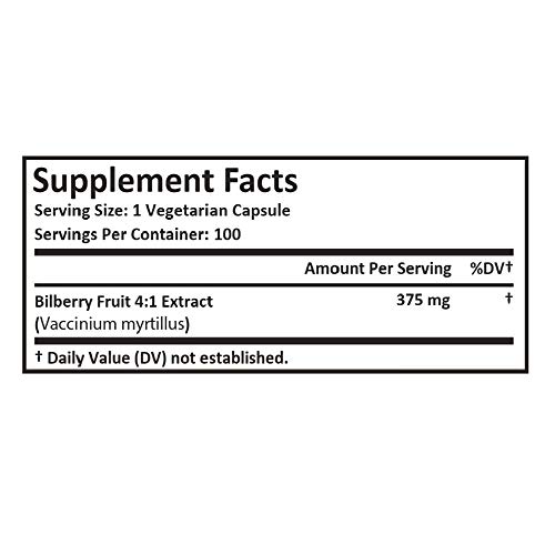 Real Herbs Fruta del arándano 4: 1 Extracto 375 mg - 100 cápsulas vegetarianas