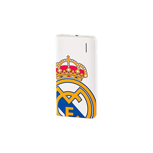Real Madrid Batería Externa 4000 mAh - con el Escudo Oficial, Compacta y Conexión Micro USB