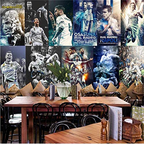 Real Madrid Football Team C Ronaldo Football Theme Mural 3D Photo WallPaper Club Training Camp Industrial Decor Wall Paper